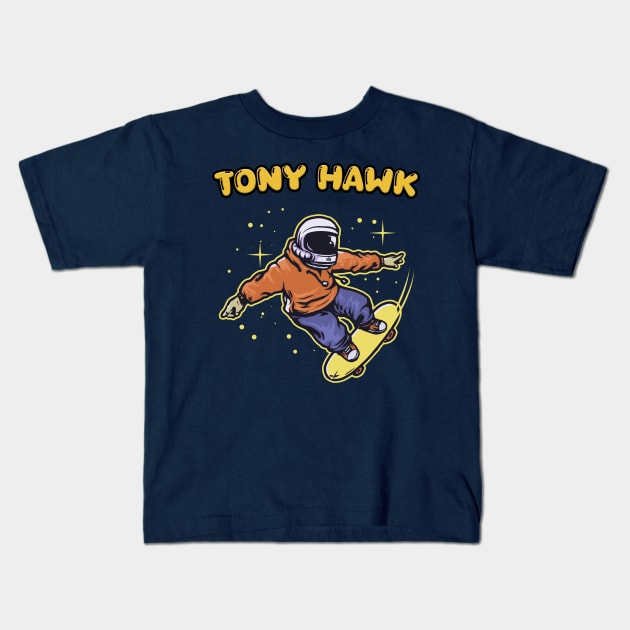 Tony Hawk Astronaut Wardrobe Kids T-Shirt by Hatorunato Art